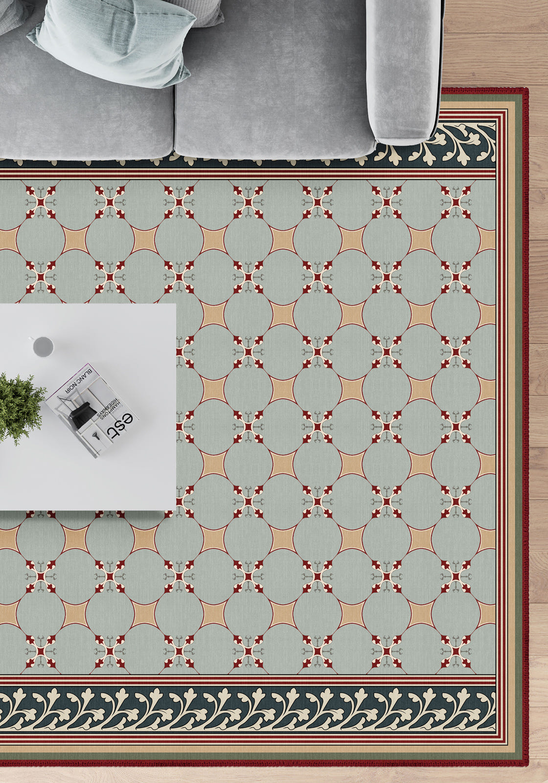Eloise Vintage Trellis Tile Rug
