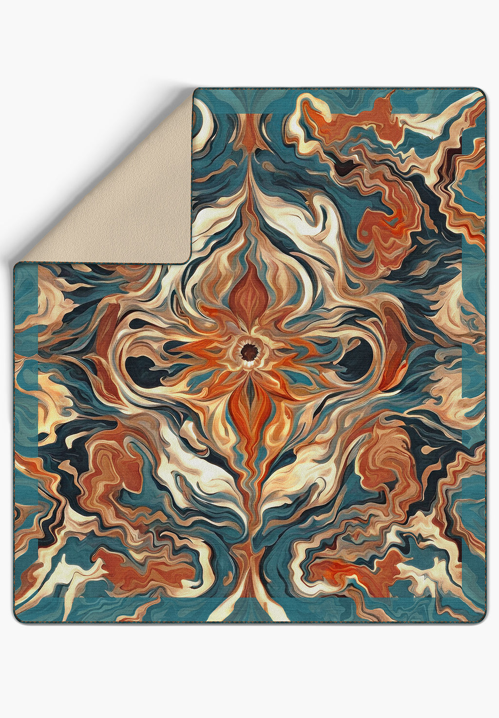 Brynn Teal Orange Swirl Blanket