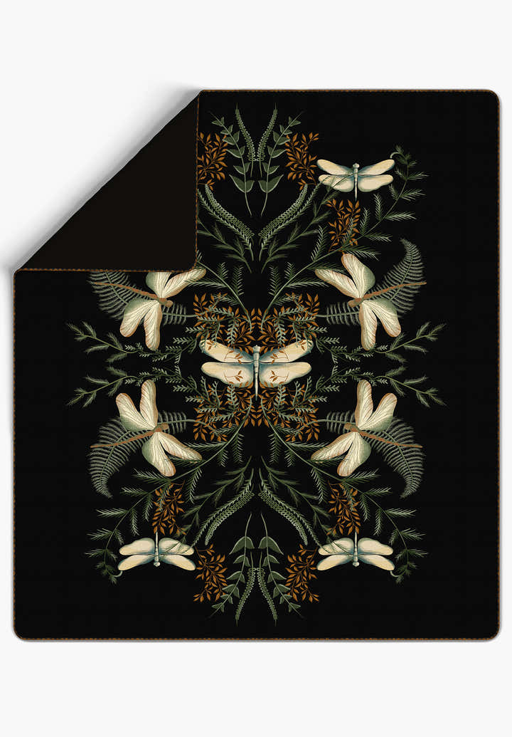 Orithia Black Throw Blanket