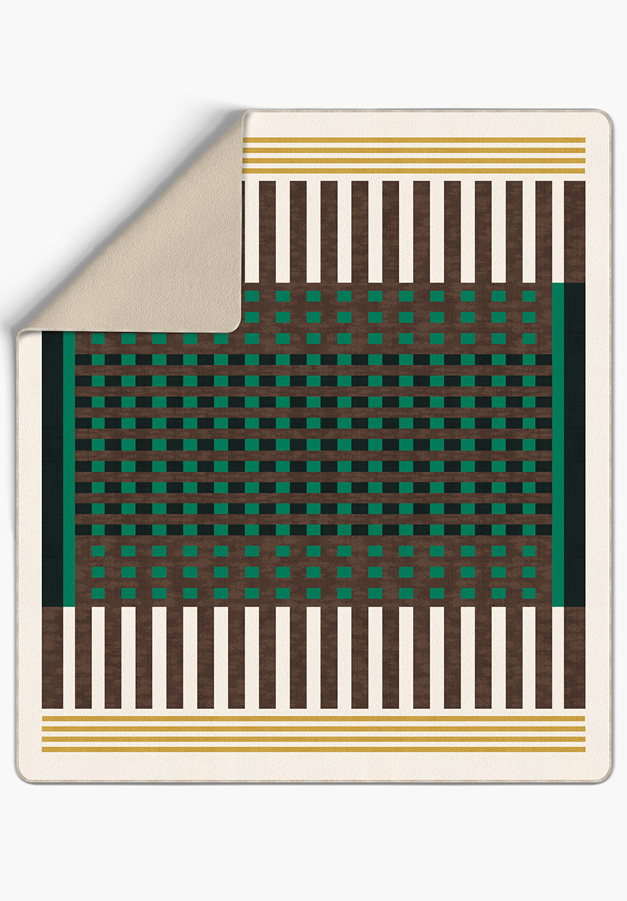 Quillon Green Checkered Blanket