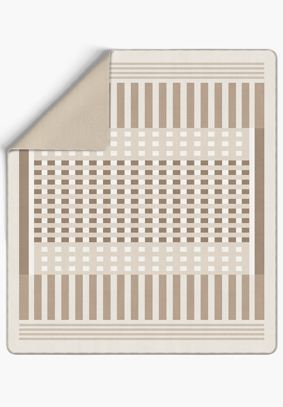 Quillon Cream Striped Blanket