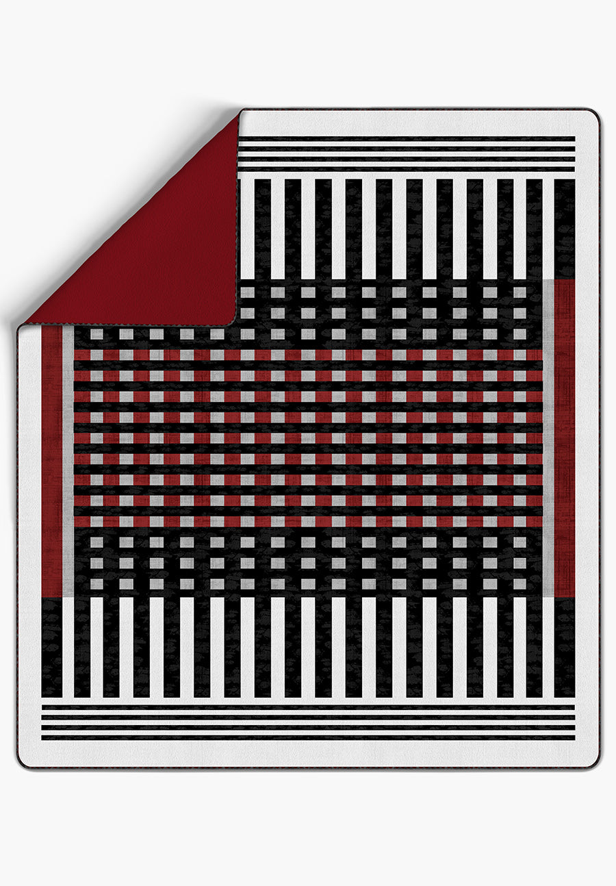 Quillon Red Checkered Blanket