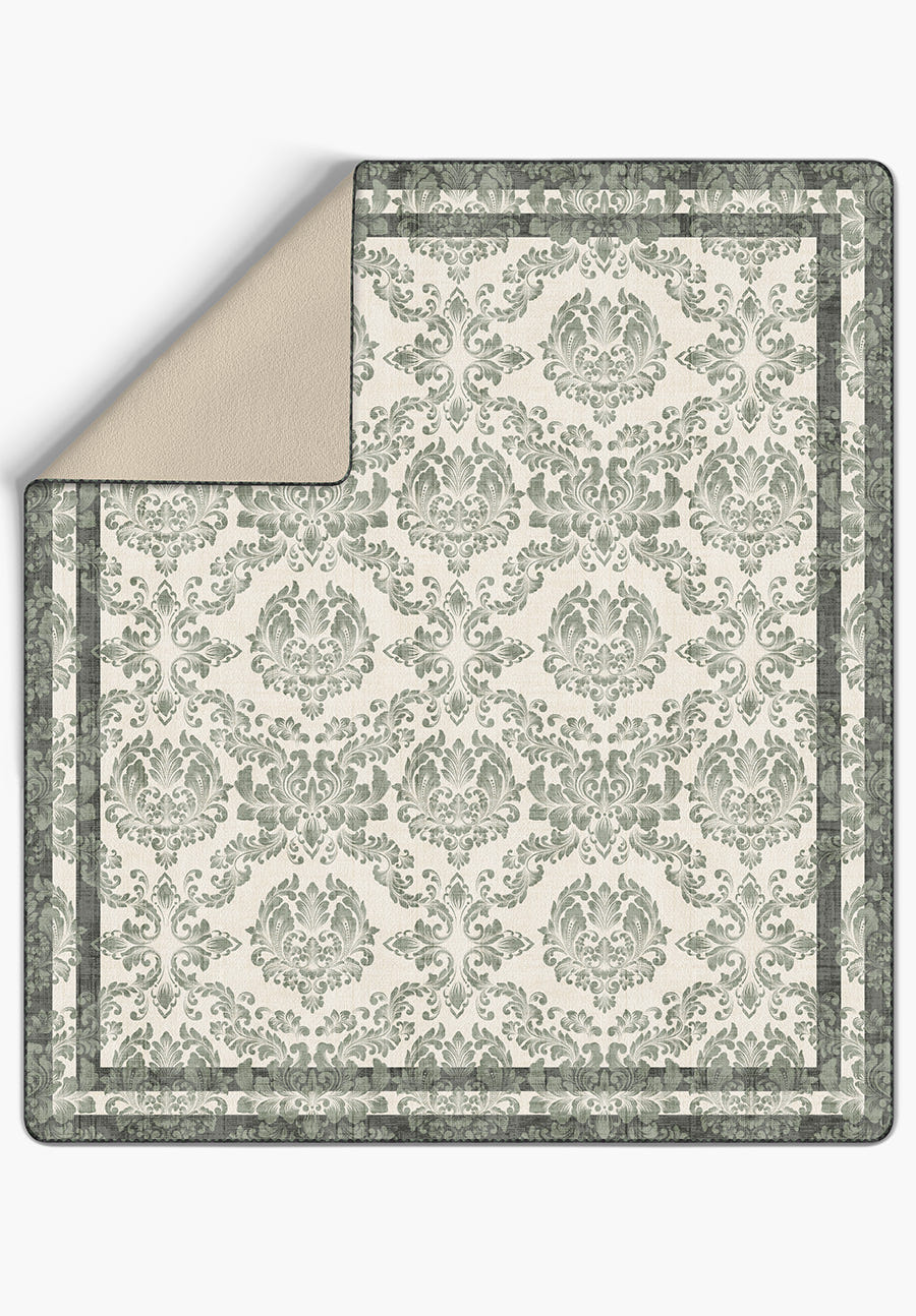 Liliane Green Floral Blanket