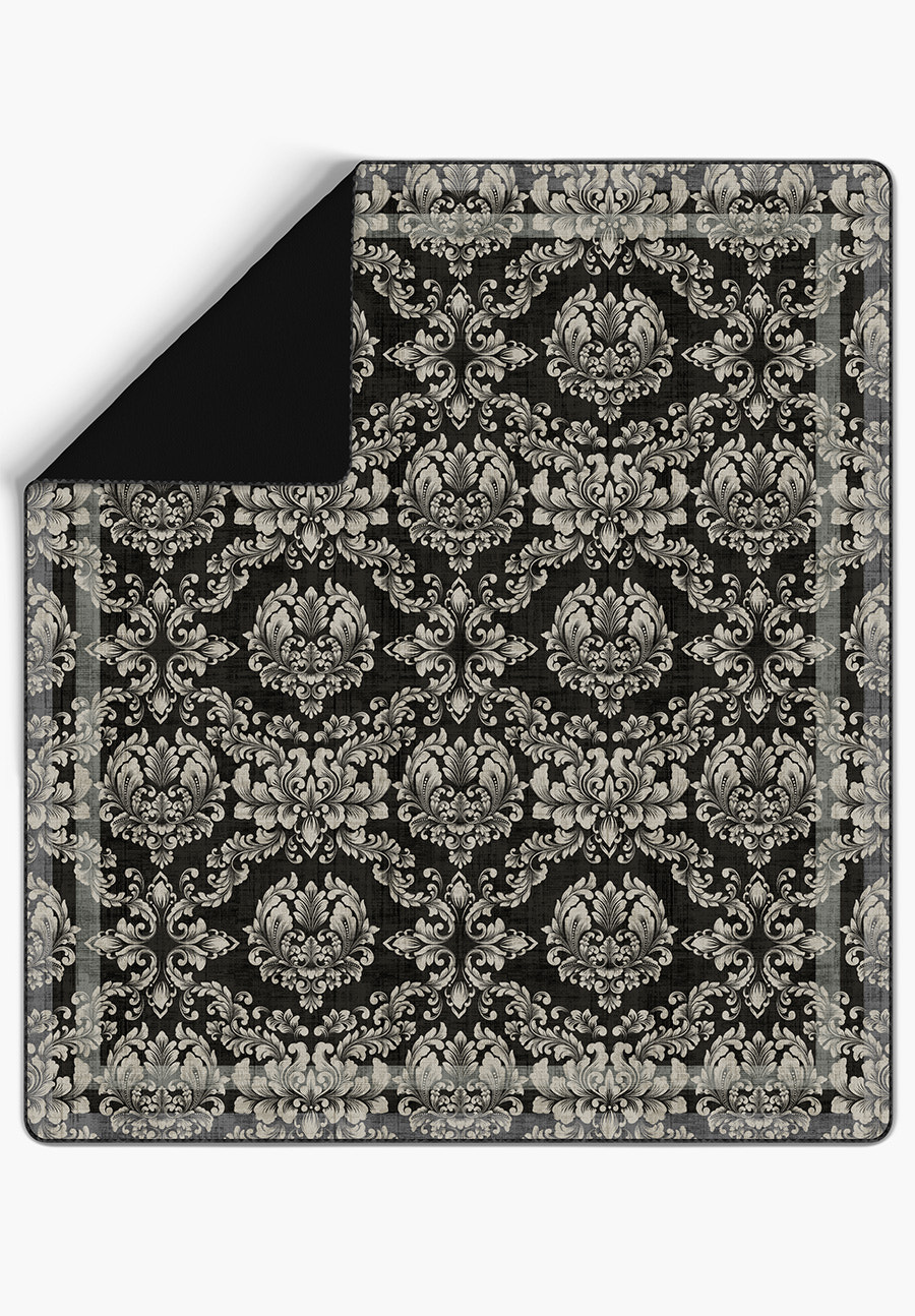 Liliane Black Bedspread Throw Blanket