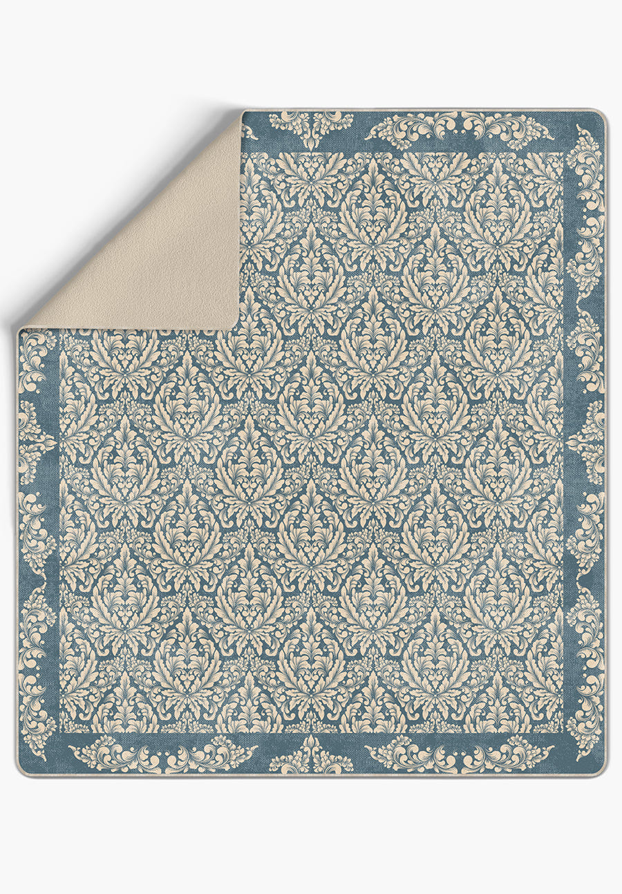 Odessa Cream Blue Blanket Throw