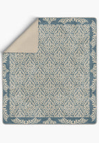 Odessa Cream Blue Blanket Throw