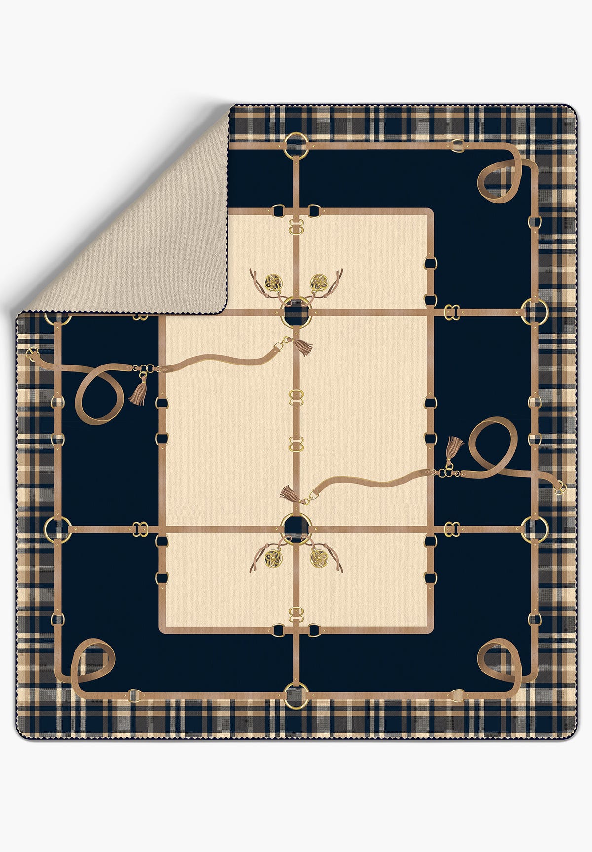 Evelston Navy Blue Throw Blanket