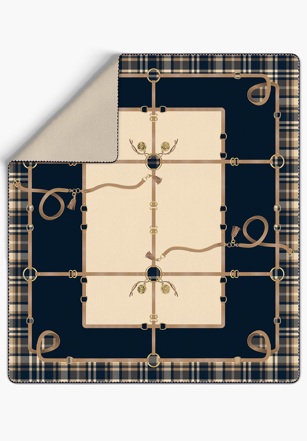 Evelston Navy Blue Throw Blanket