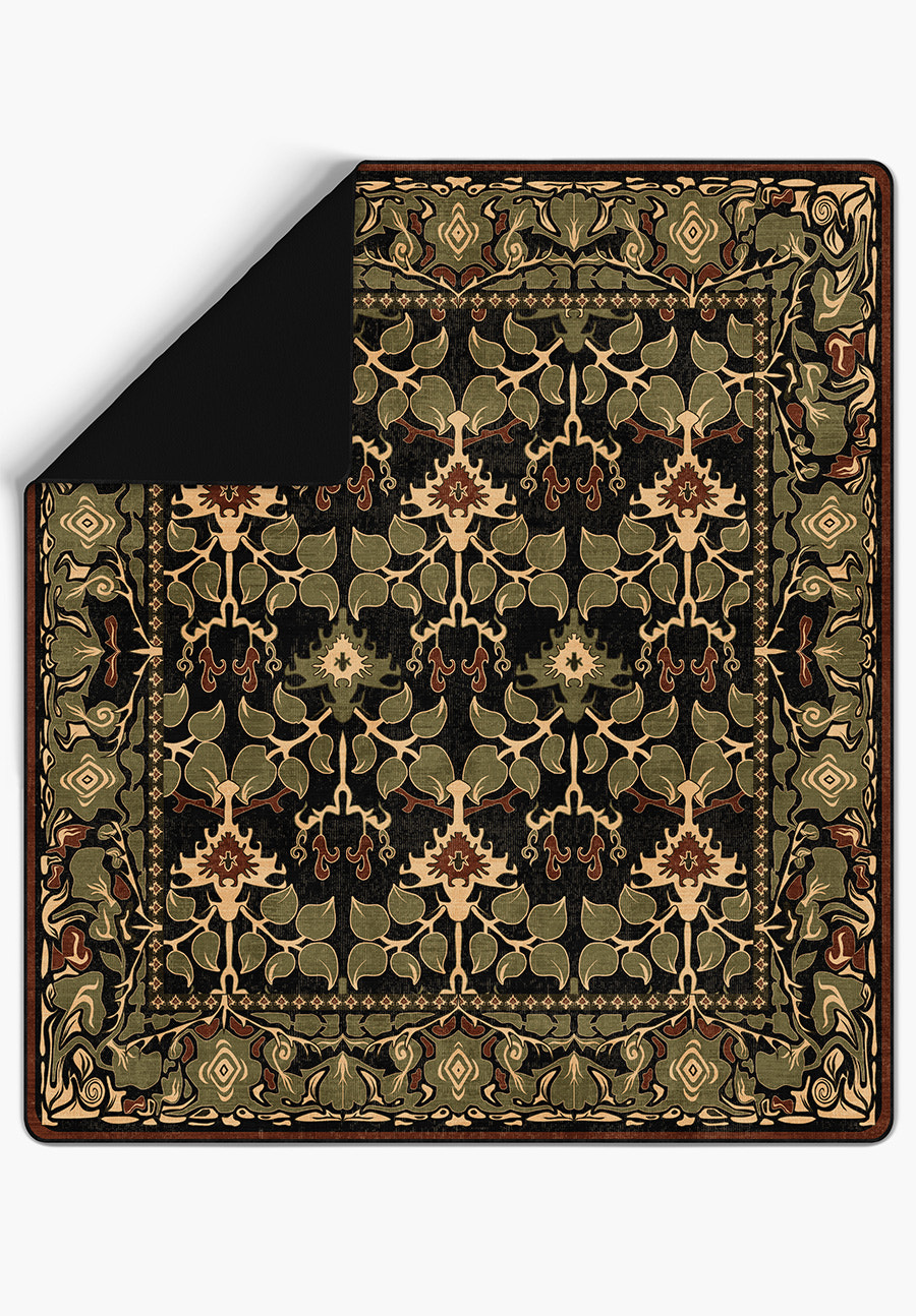 Sylvara Black Green Vintage Blanket