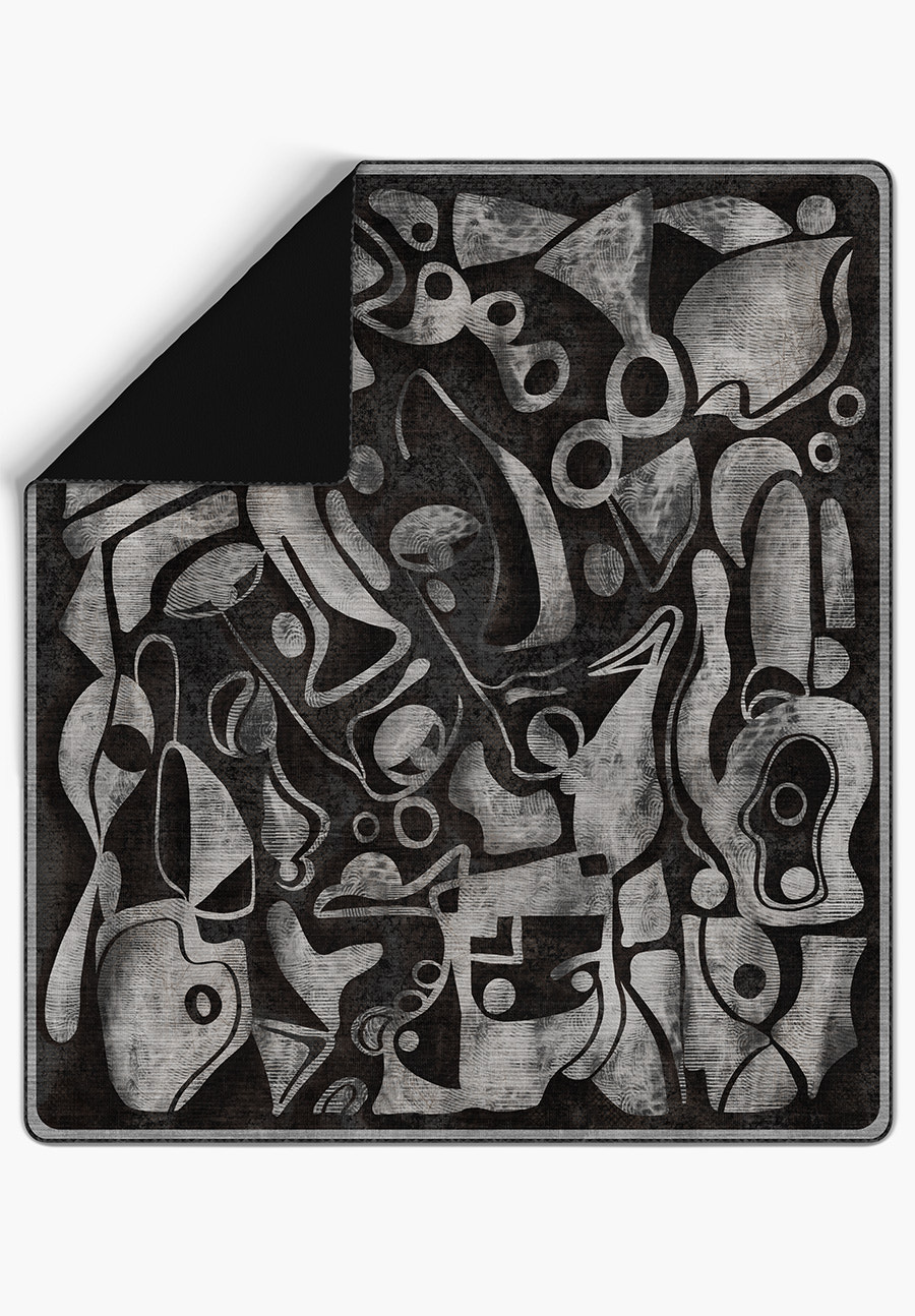 Virella Abstract Black Blanket Throw
