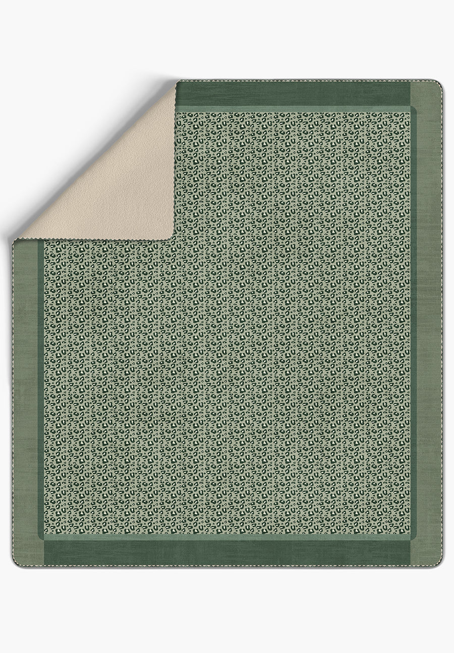 Zafira Green Animal Print Blanket