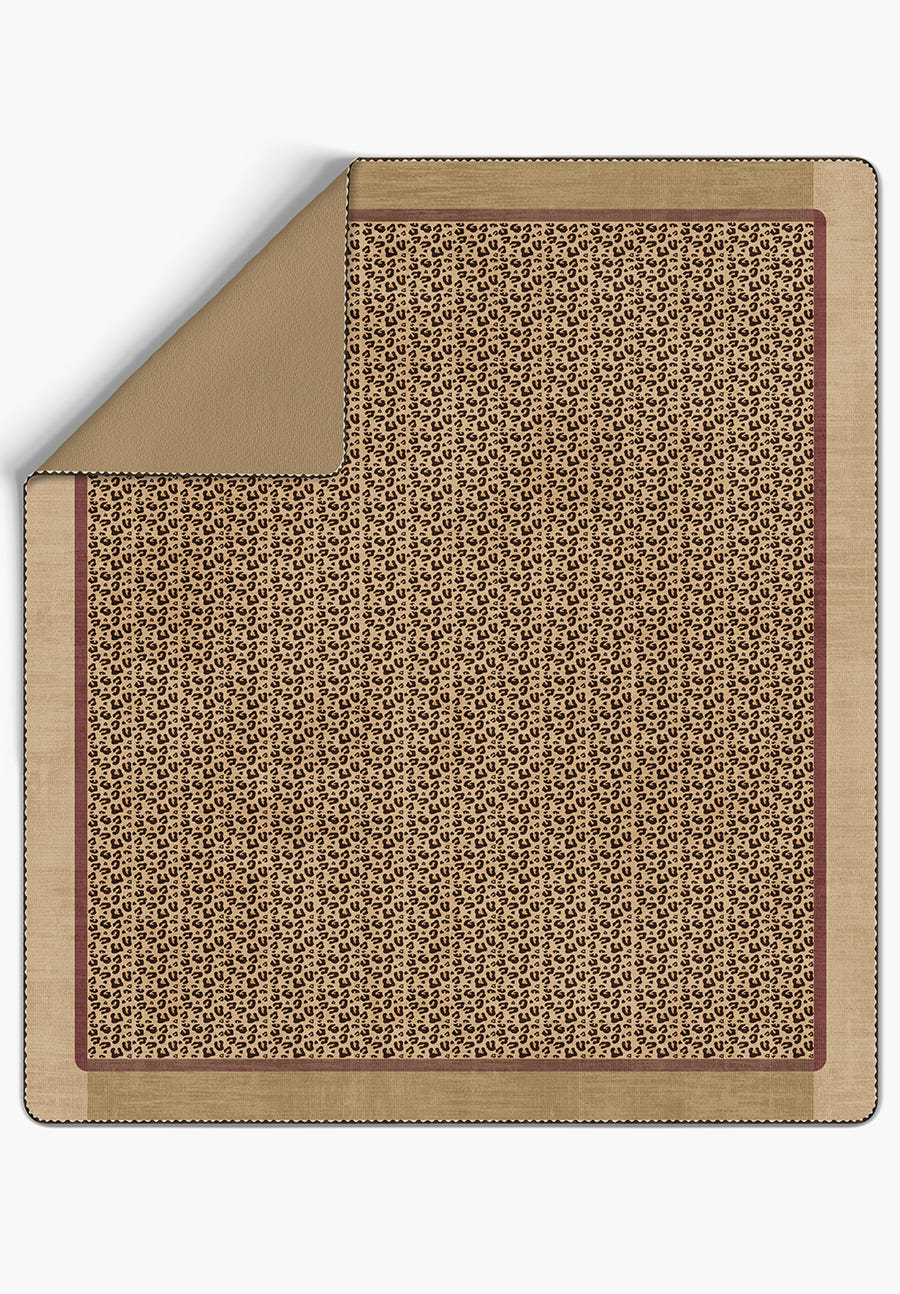Zafira Beige Leopard Blanket