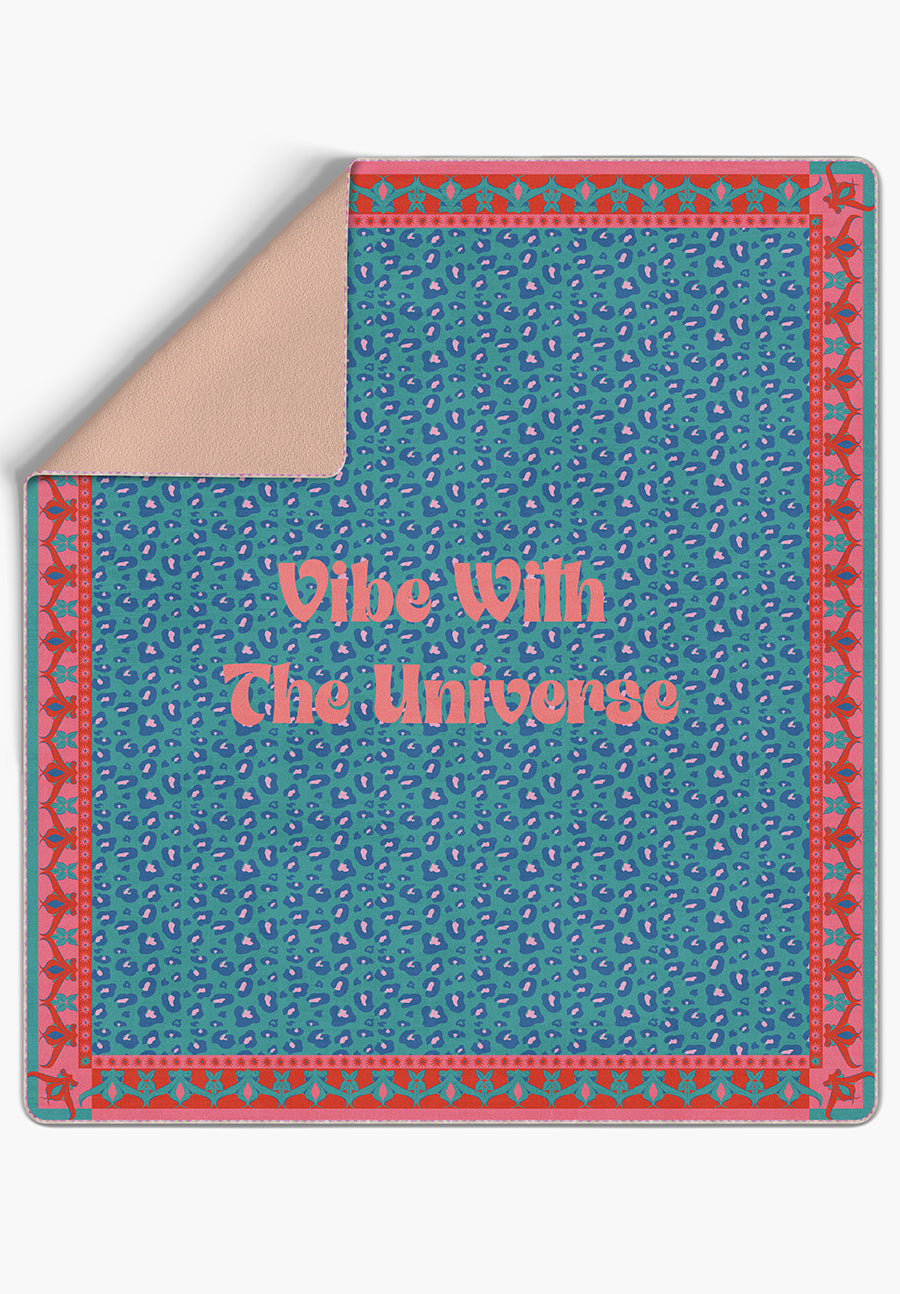 Vibe With The Universe Turquoise Throw Blanket