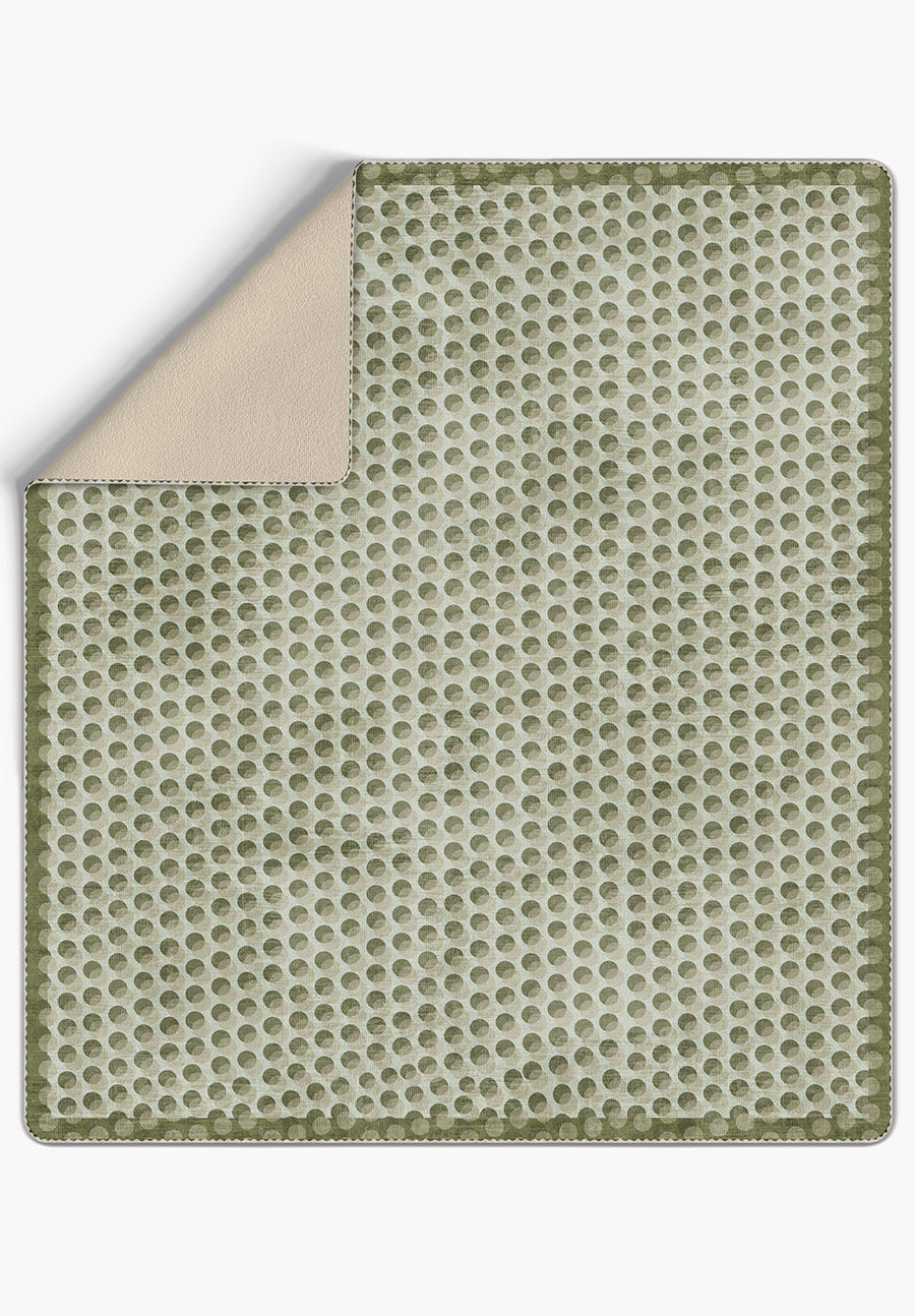 Perrin Sage Green Polka Dot Blanket