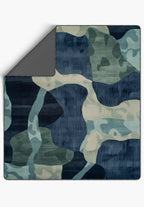 Evander Blue Camouflage Blanket