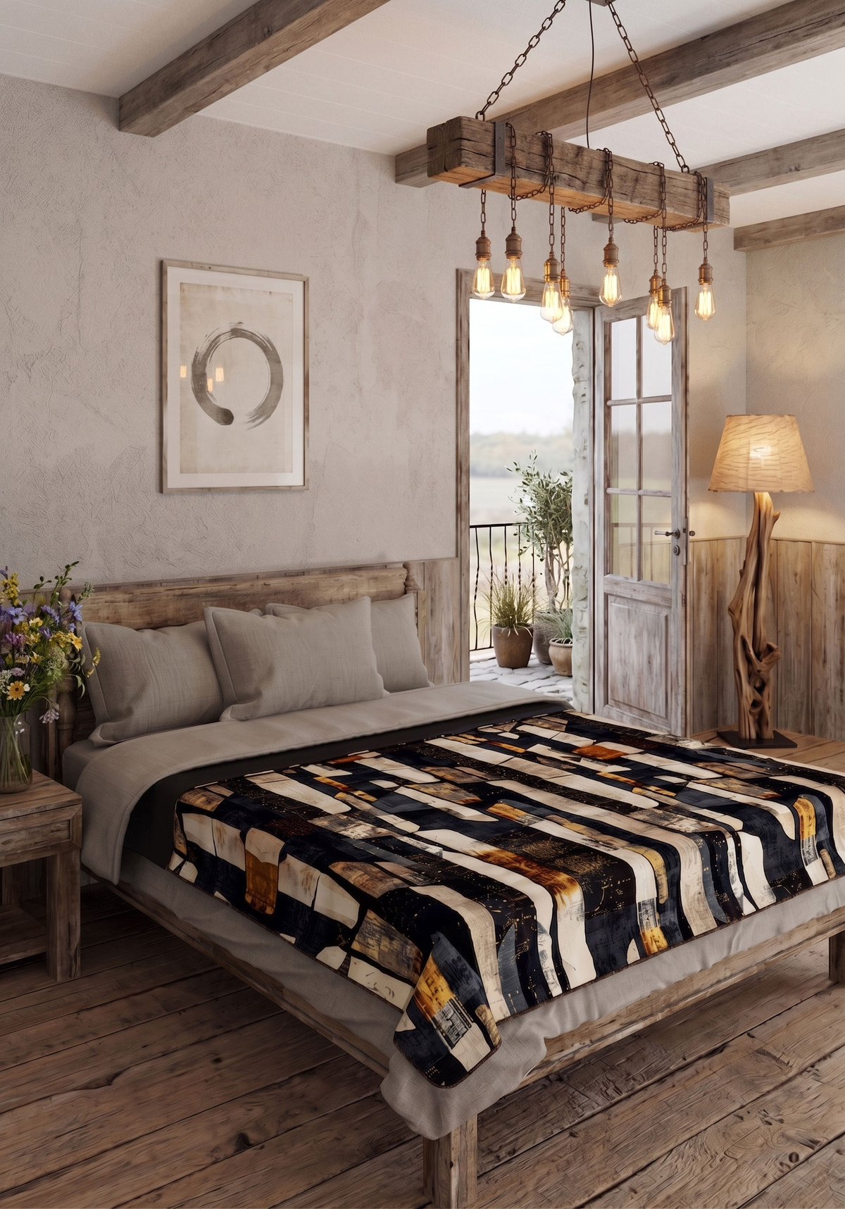 Meliora Abstract Black Blanket