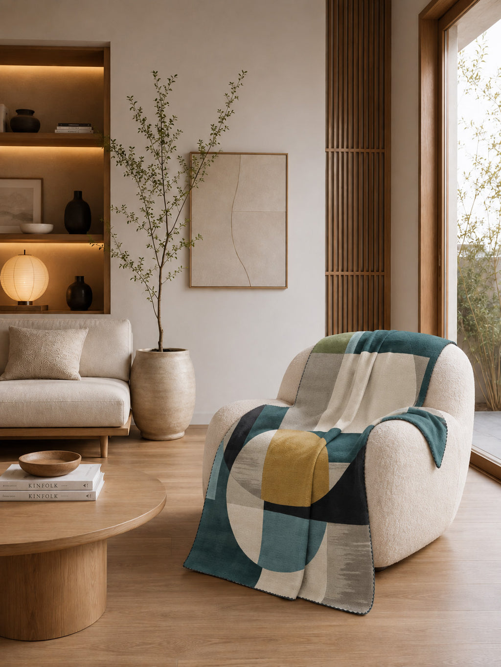 Daryn Geometric Teal Blanket