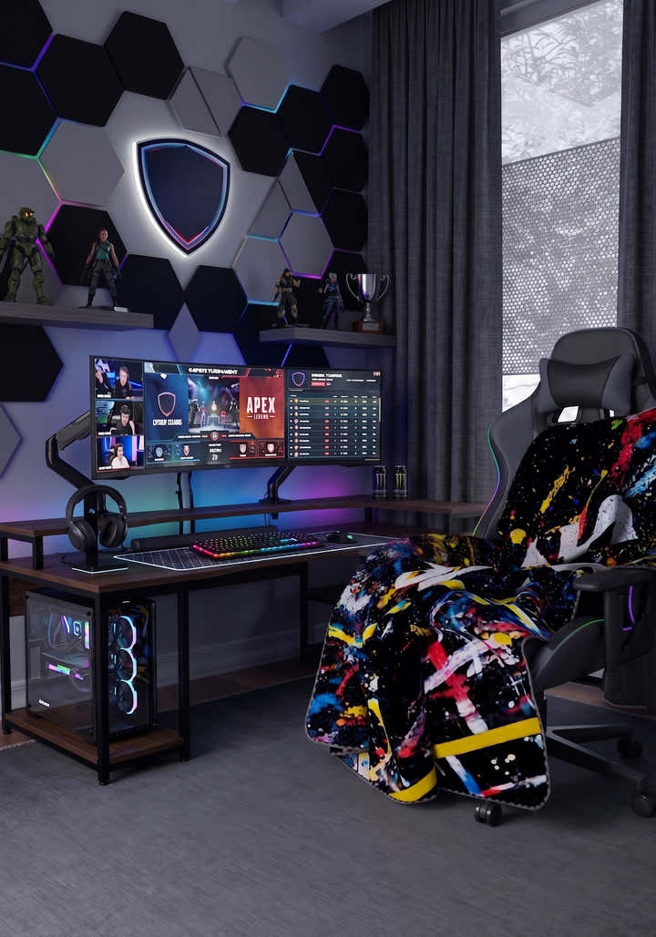 Blaze Black Gaming Blanket