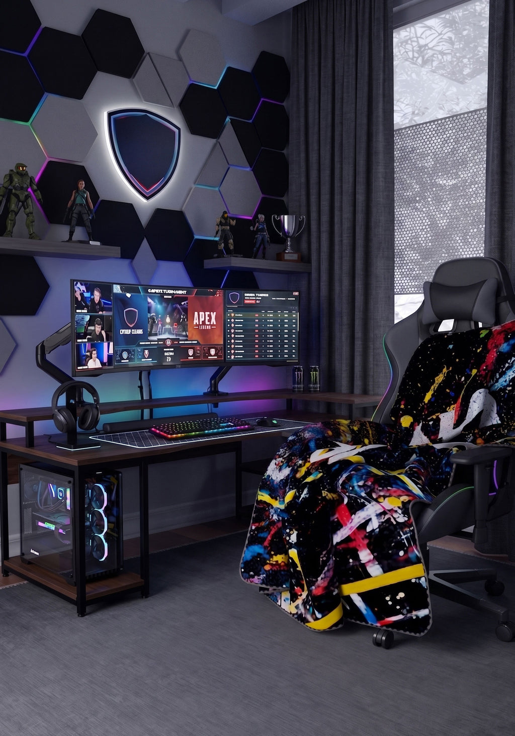 Blaze Black Gaming Blanket