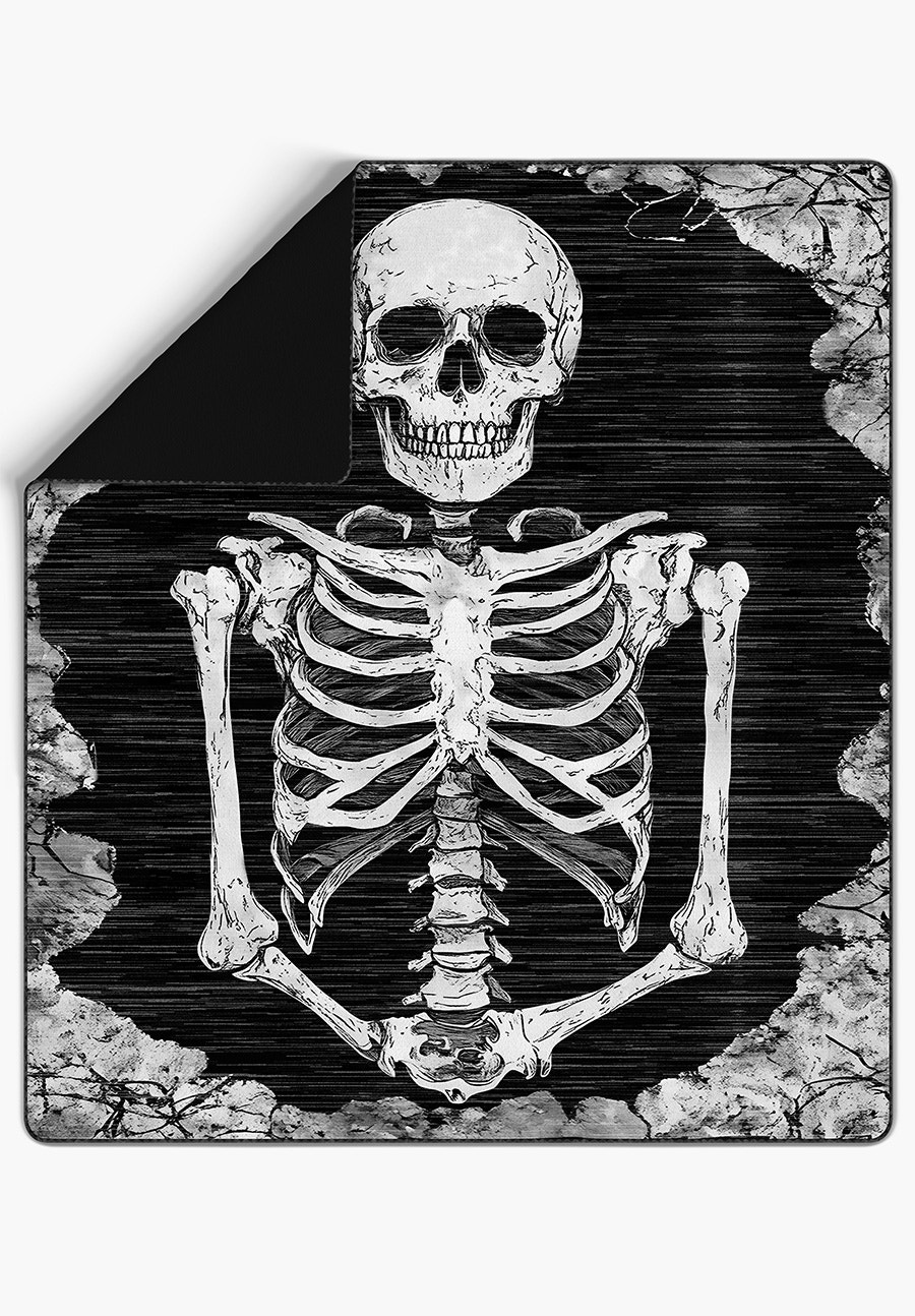 Phantom Halloween Skeleton Blanket
