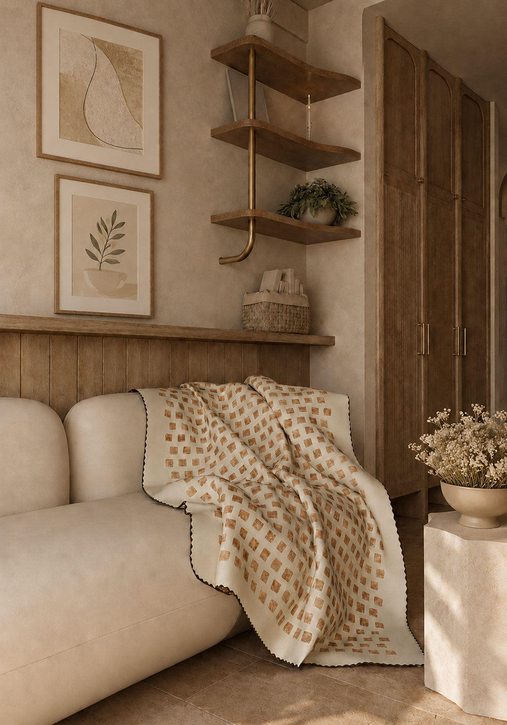 Thalia Brown Soft Blanket