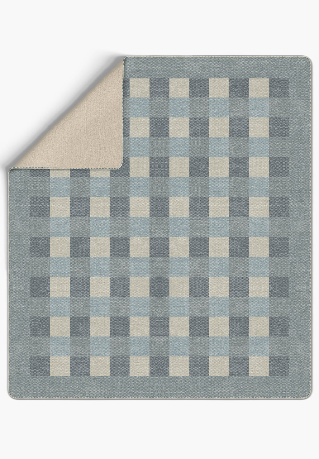 Liam Grey Blue Tartan Blanket