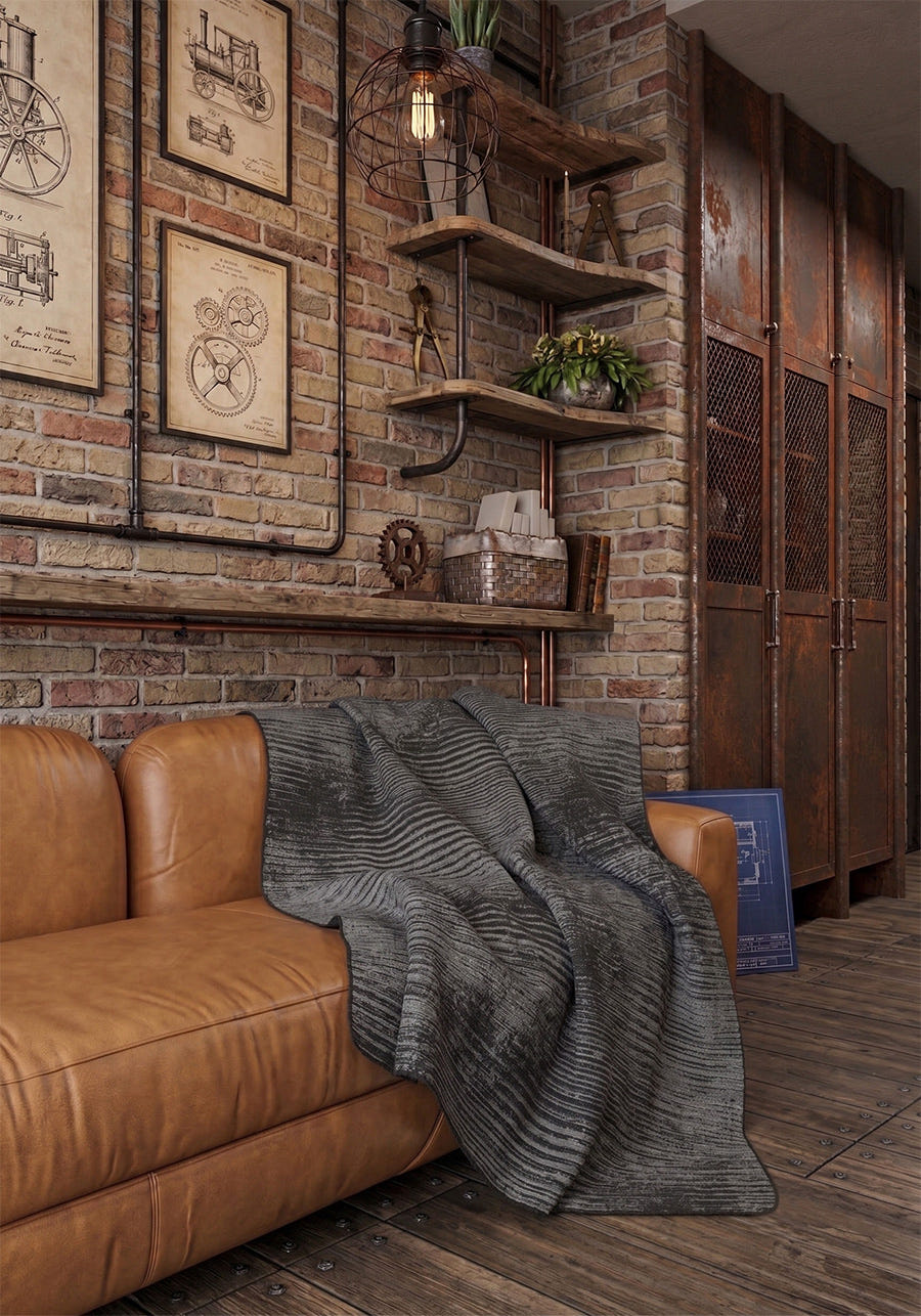 Oliver Charcoal Grey Blanket