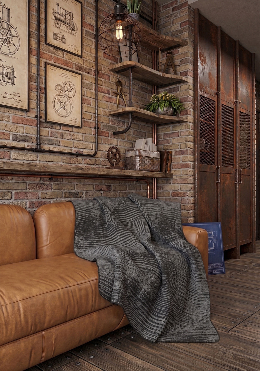 Oliver Charcoal Grey Blanket