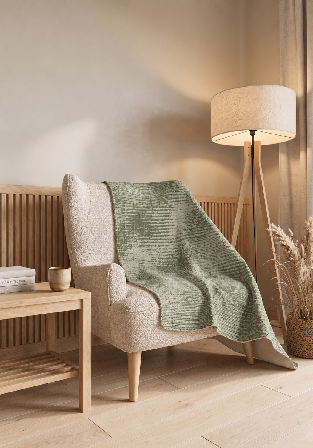 Oliver Sage Green Throw Blanket