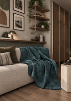Oliver Teal Throw Blanket