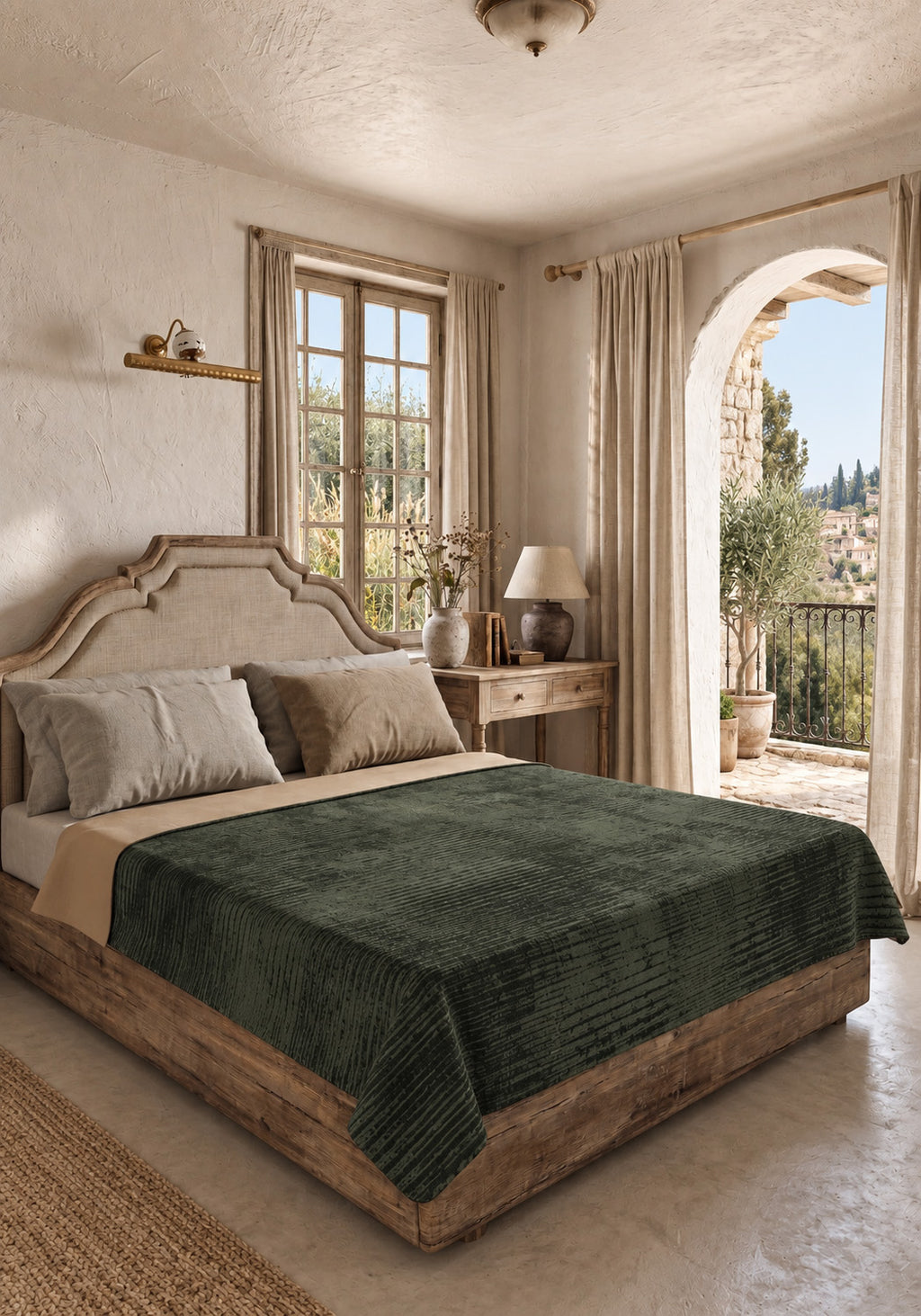 Oliver Dark Green Blanket