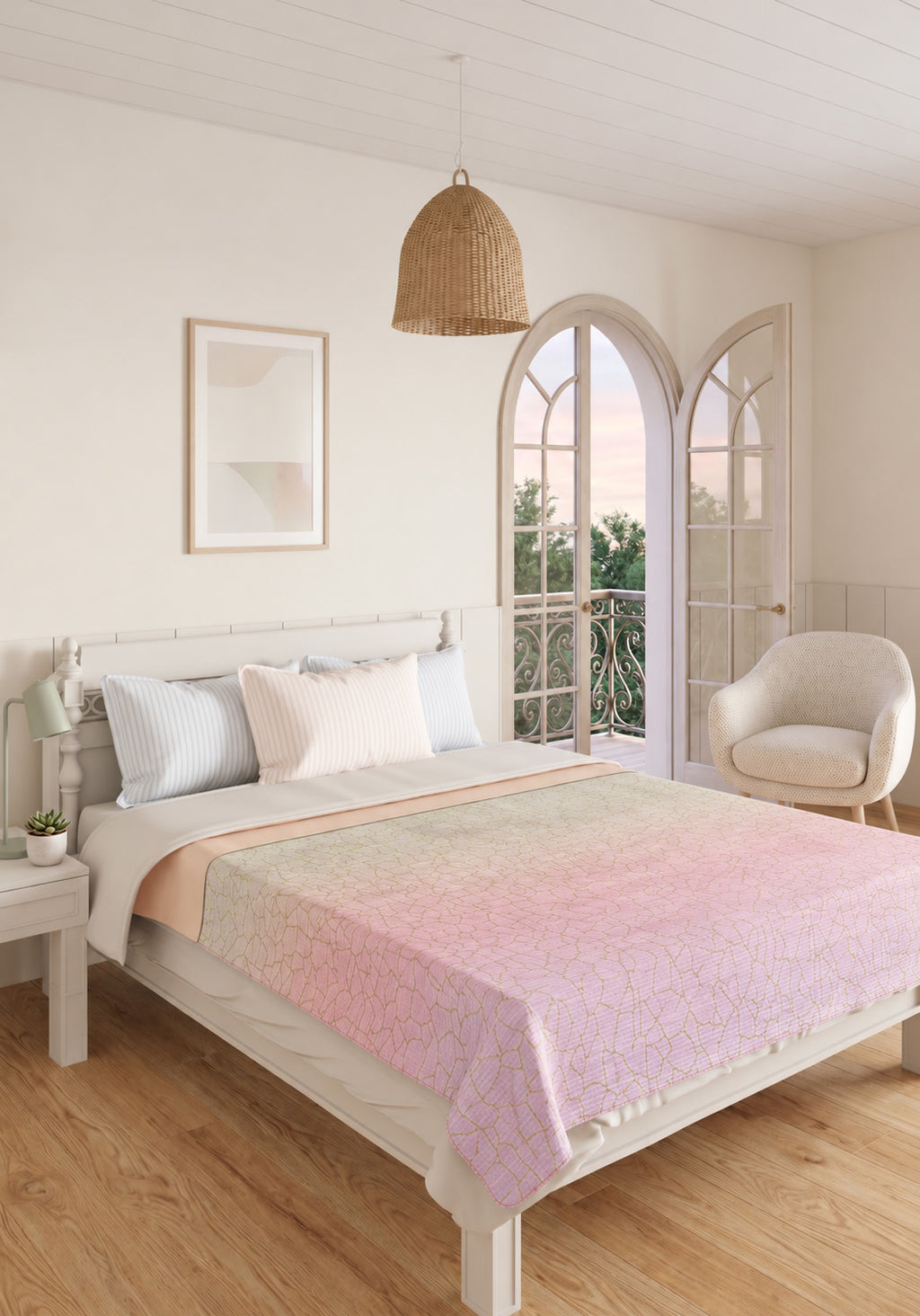 Wesley Blush Pink Blanket