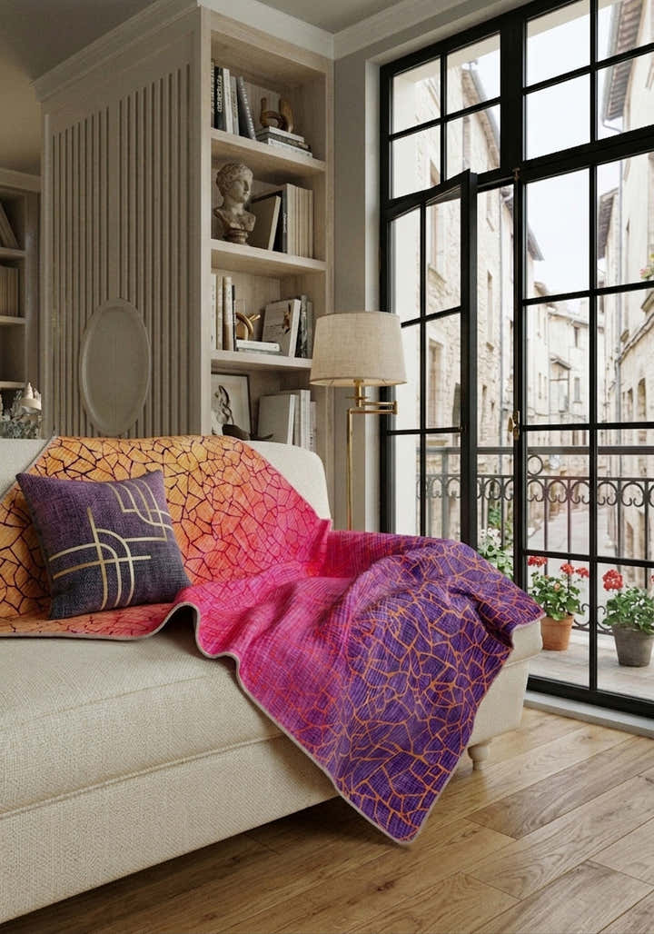 Wesley Pink Orange Blanket