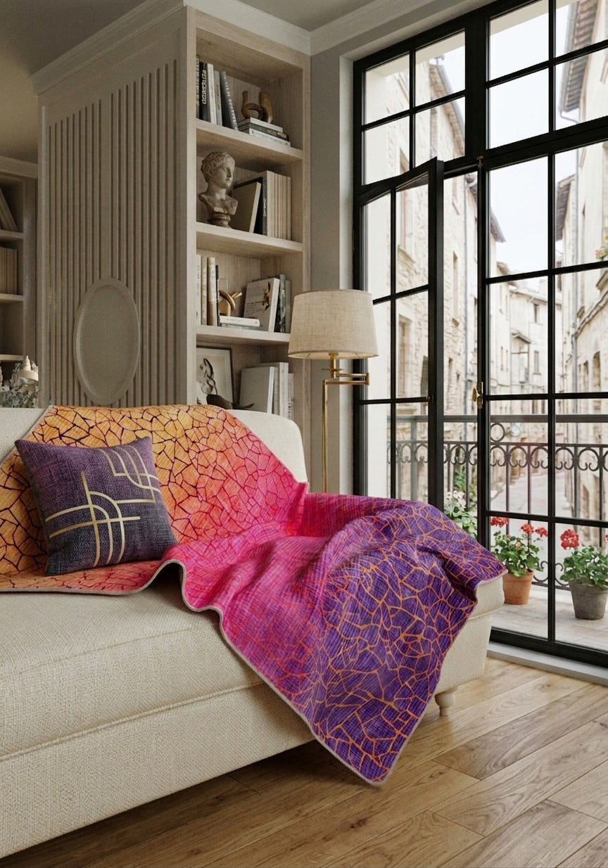 Wesley Pink Orange Blanket