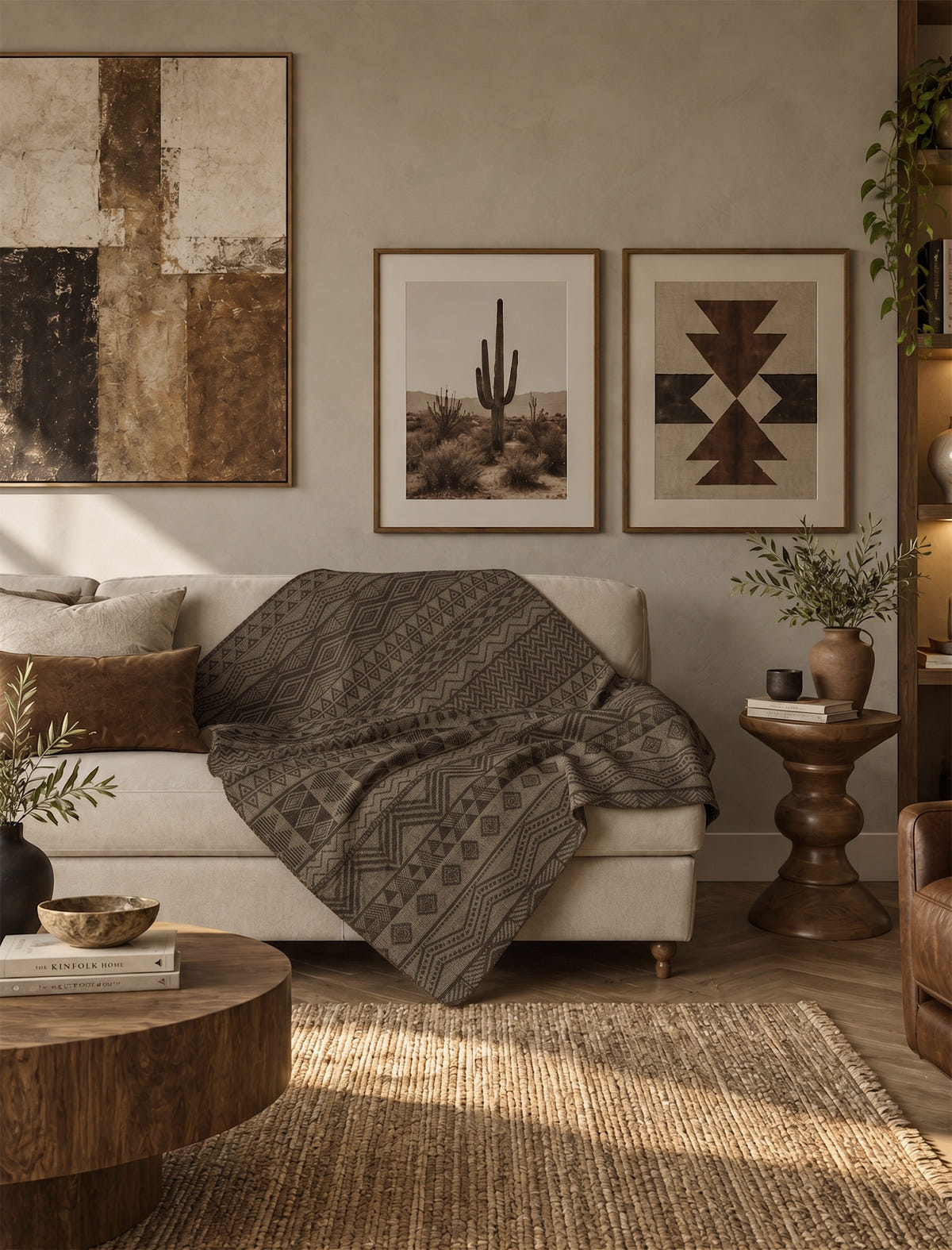 Naya Brown Aztec Blanket