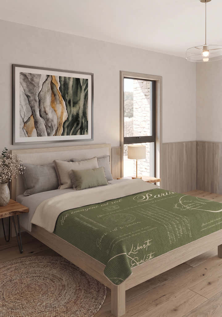 Emeric Olive Green Blanket