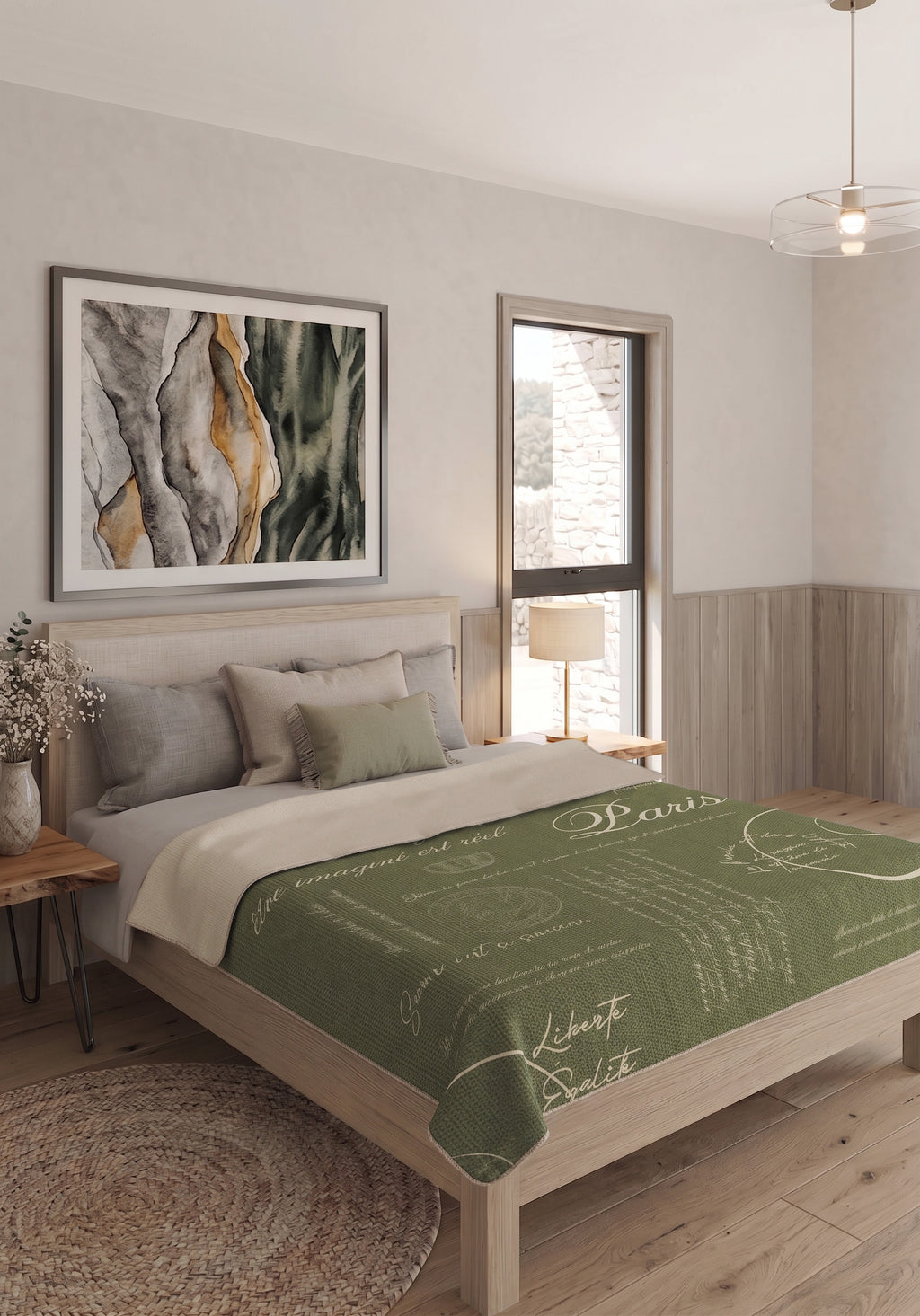 Emeric Olive Green Blanket