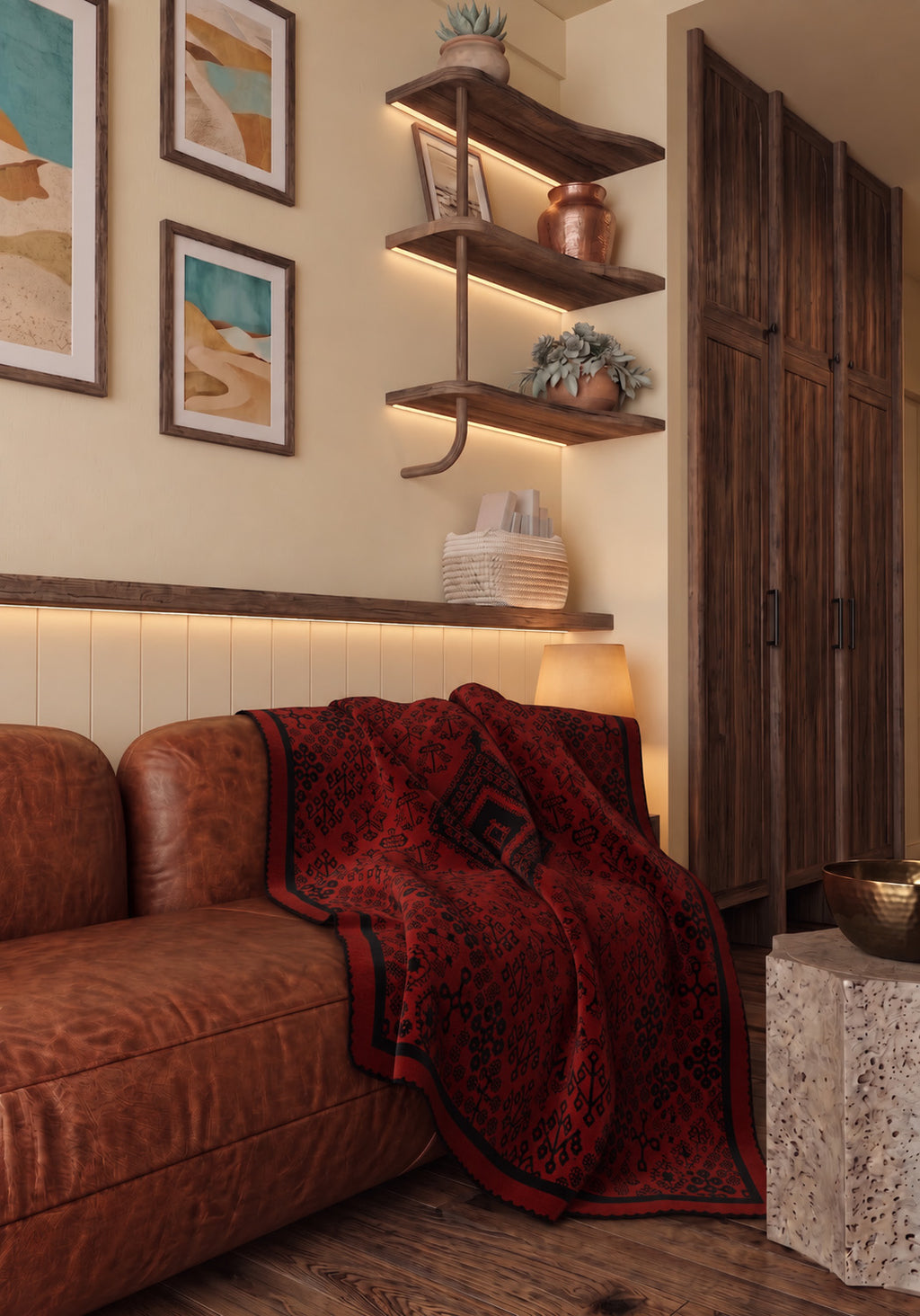 Iralon Red Aztec Blanket