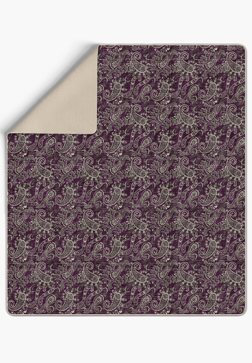 Elena Purple Paisley Blanket