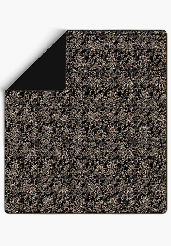 Elena Black Paisley Blanket