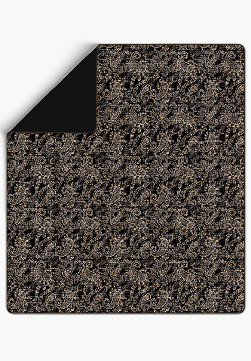 Elena Black Paisley Blanket
