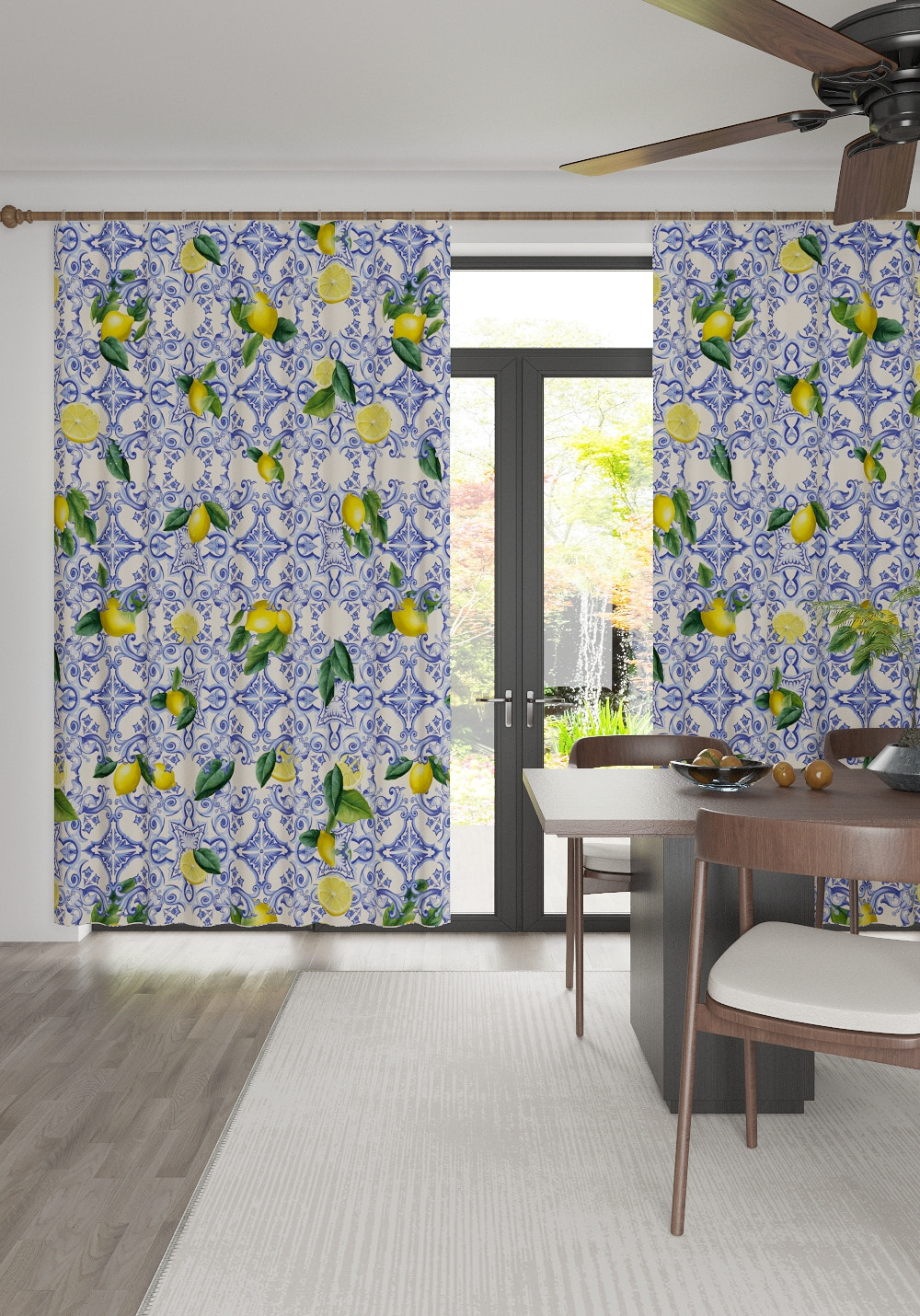 Sorrento Lemon Kitchen Curtain