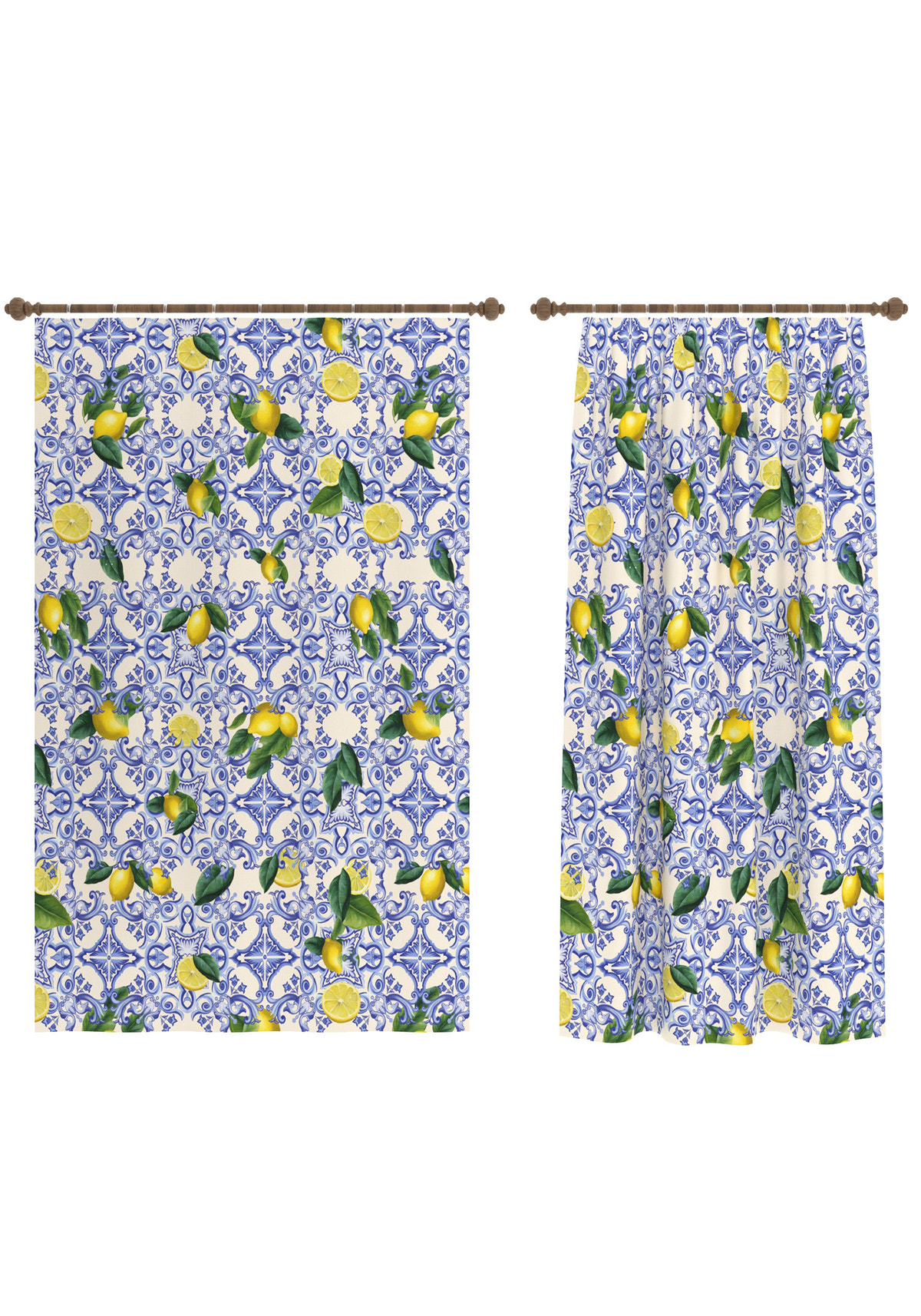 Sorrento Lemon Kitchen Curtain