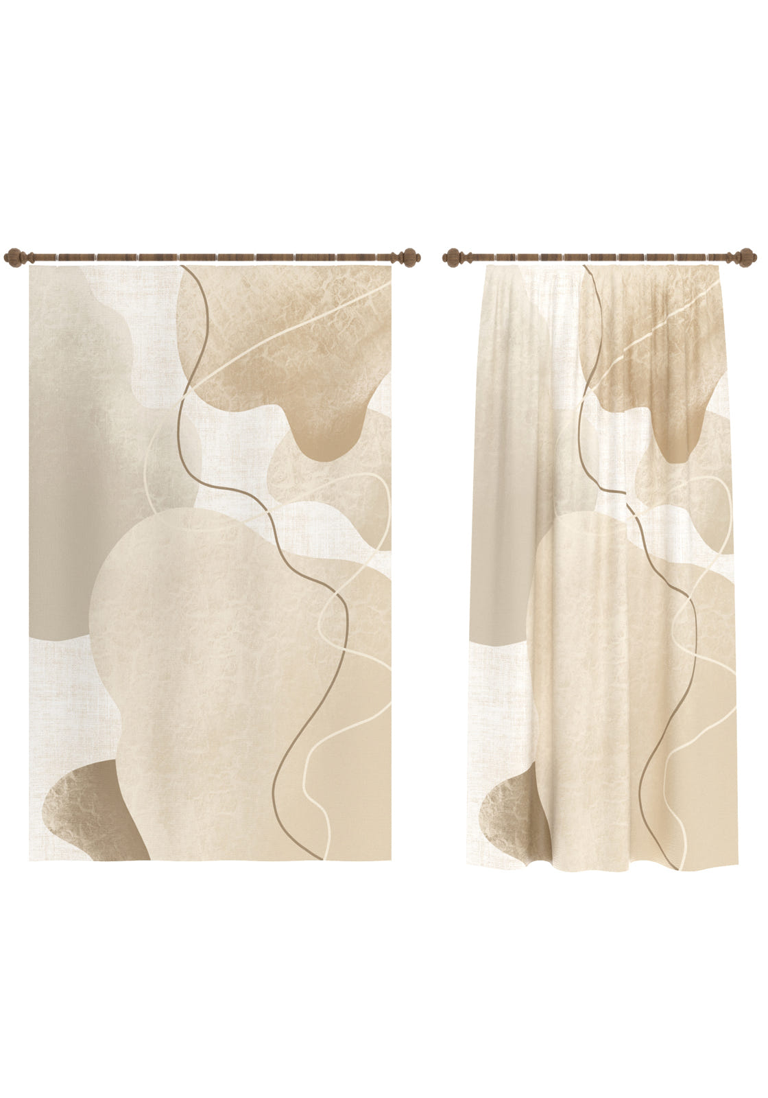 Alindra Beige Modern Curtain