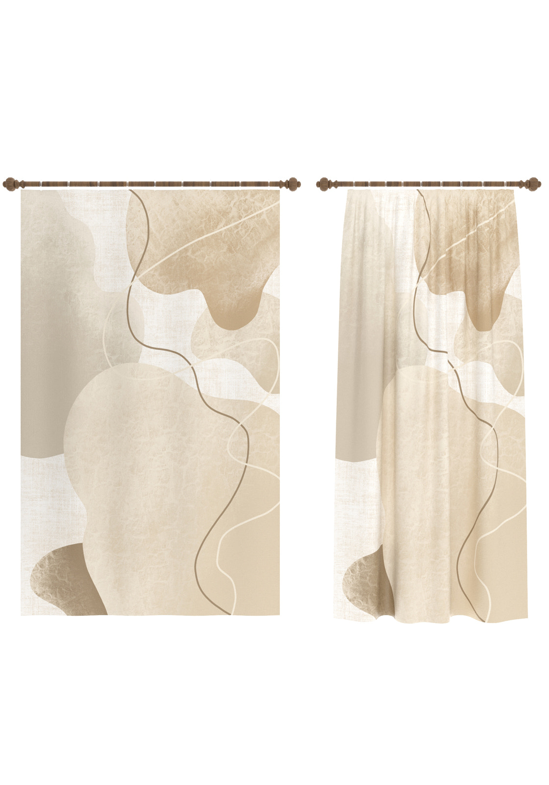 Alindra Beige Modern Curtain