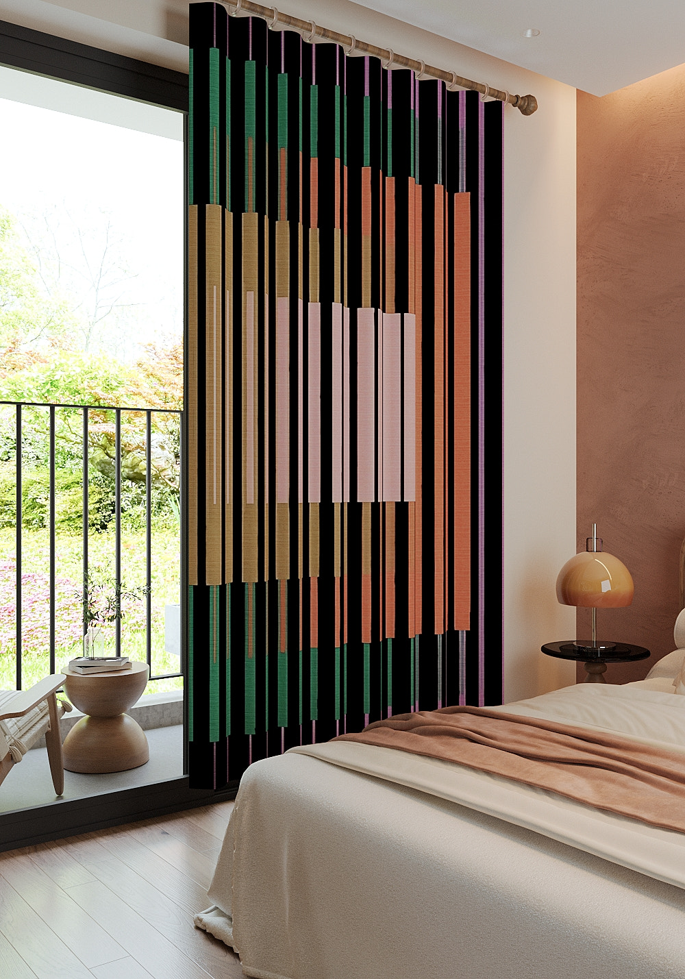 August Colorful Mid Century Curtain
