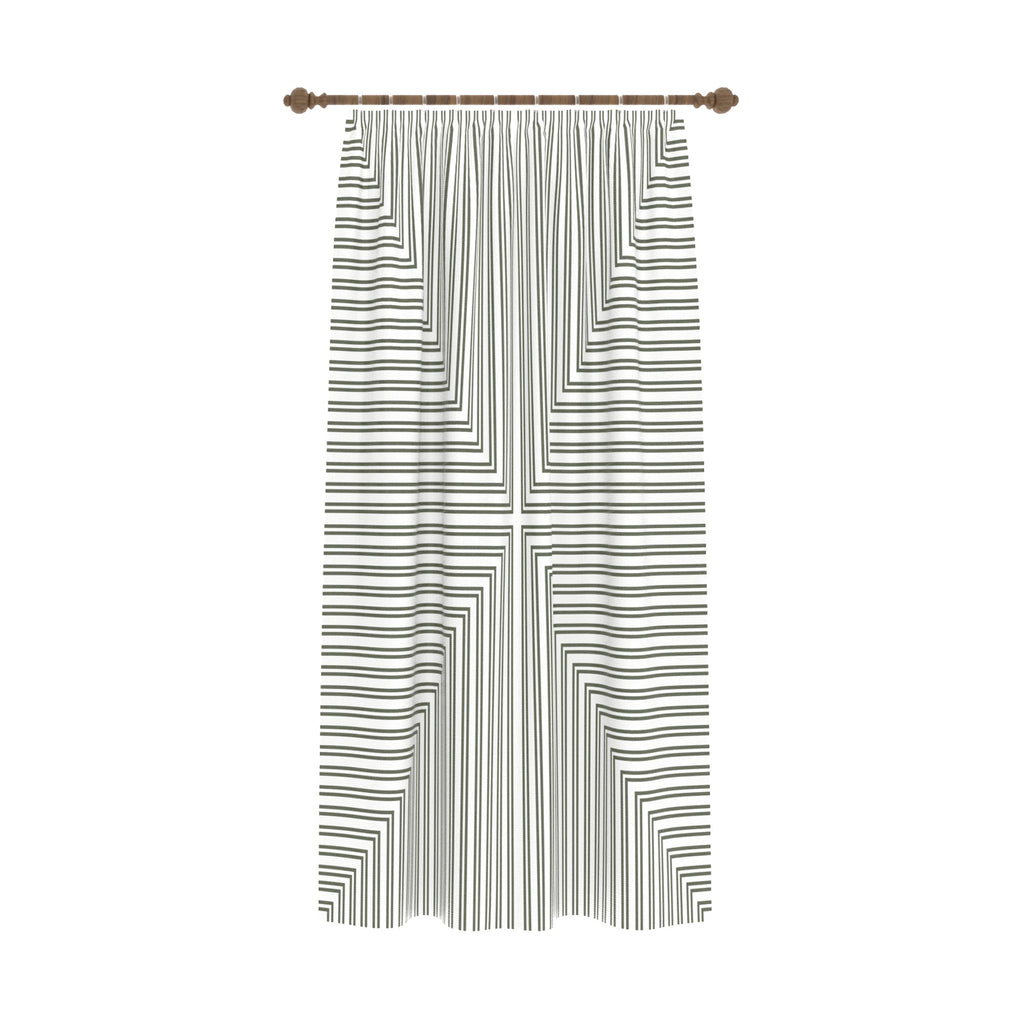 Kylie Green Striped Curtain