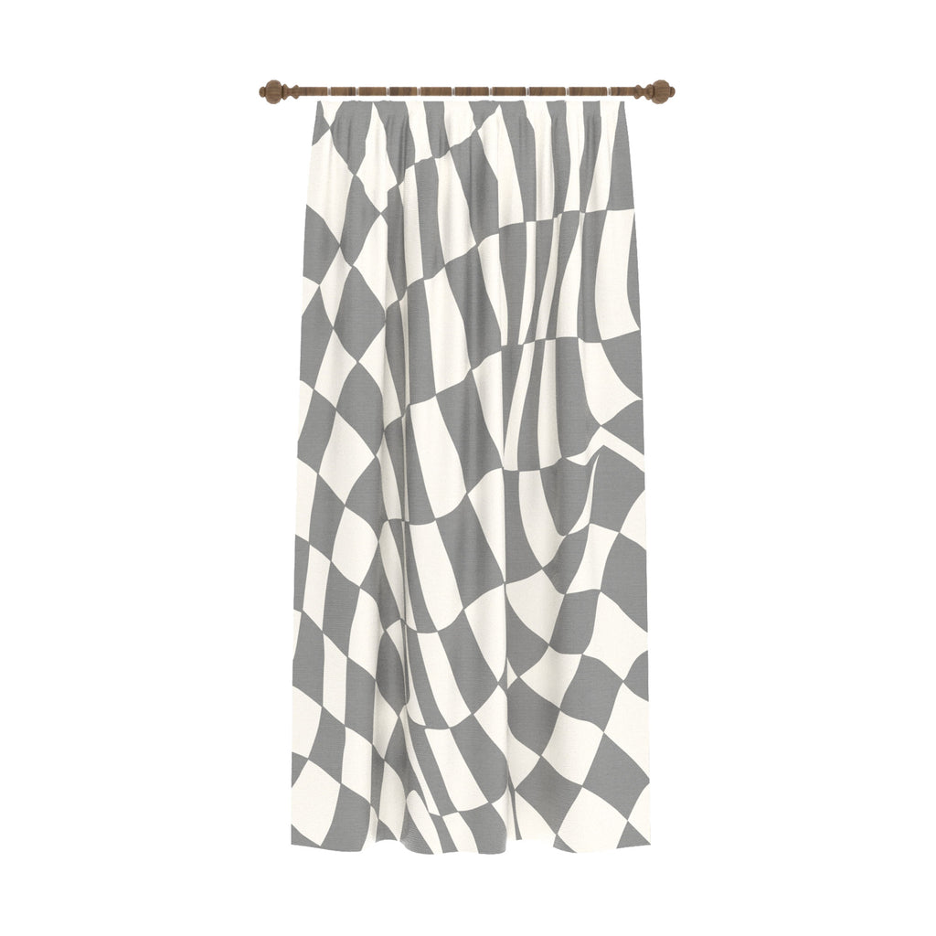 Mini Grey Geometric Curtain