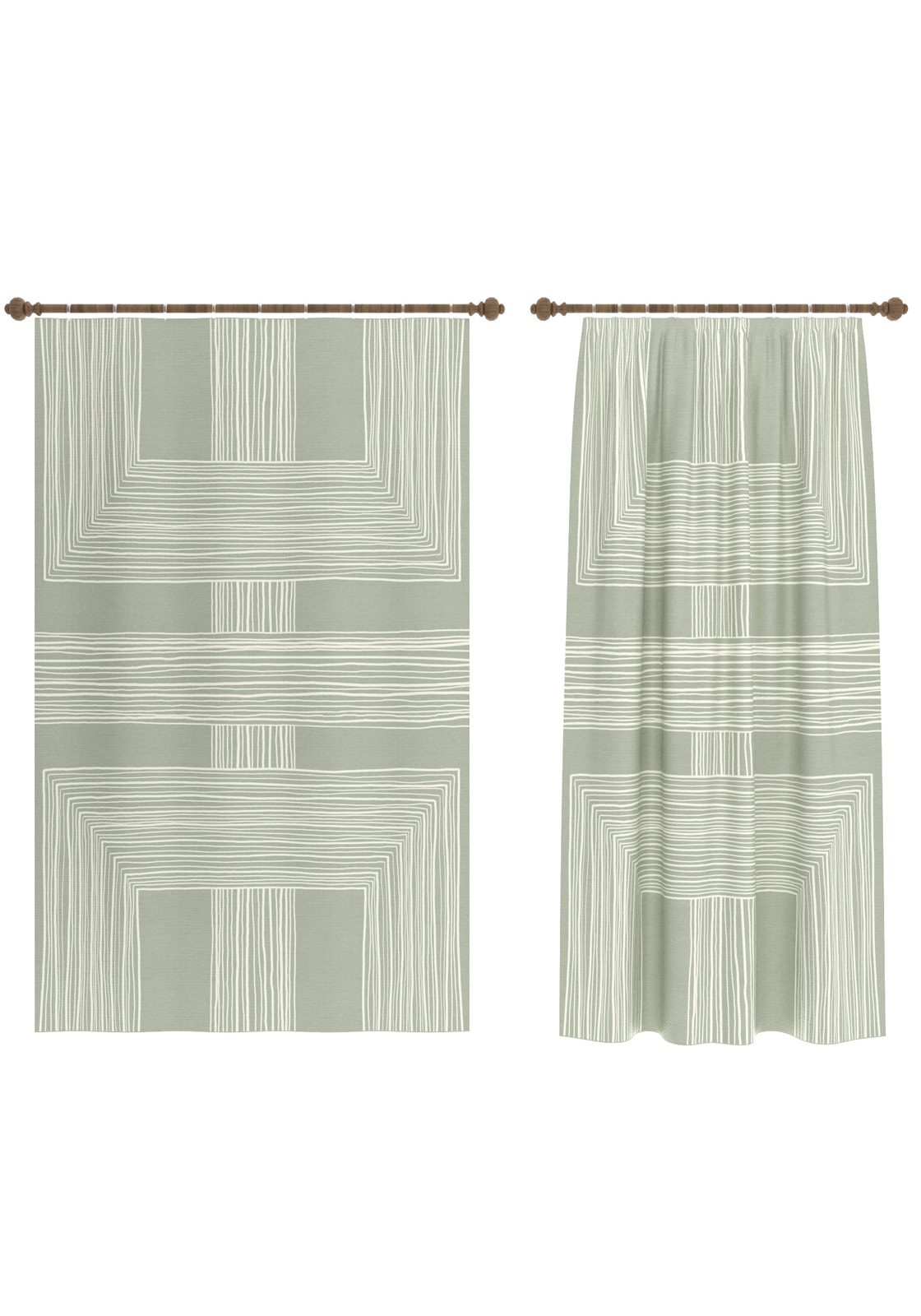 Charles Sage Green Curtain