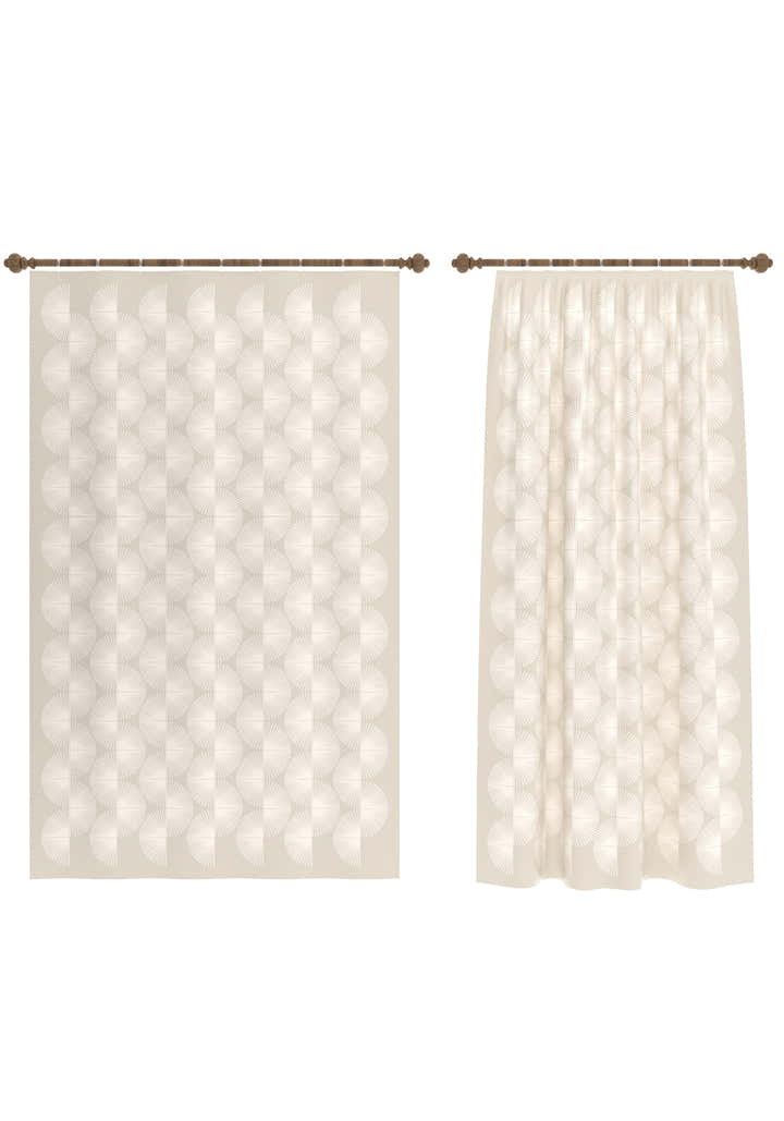 Elysandra Cream Art Deco Curtain